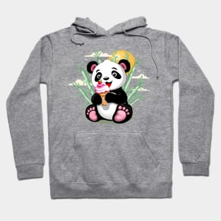 Panda Baby with Ice Cream Summer Character Hoodie